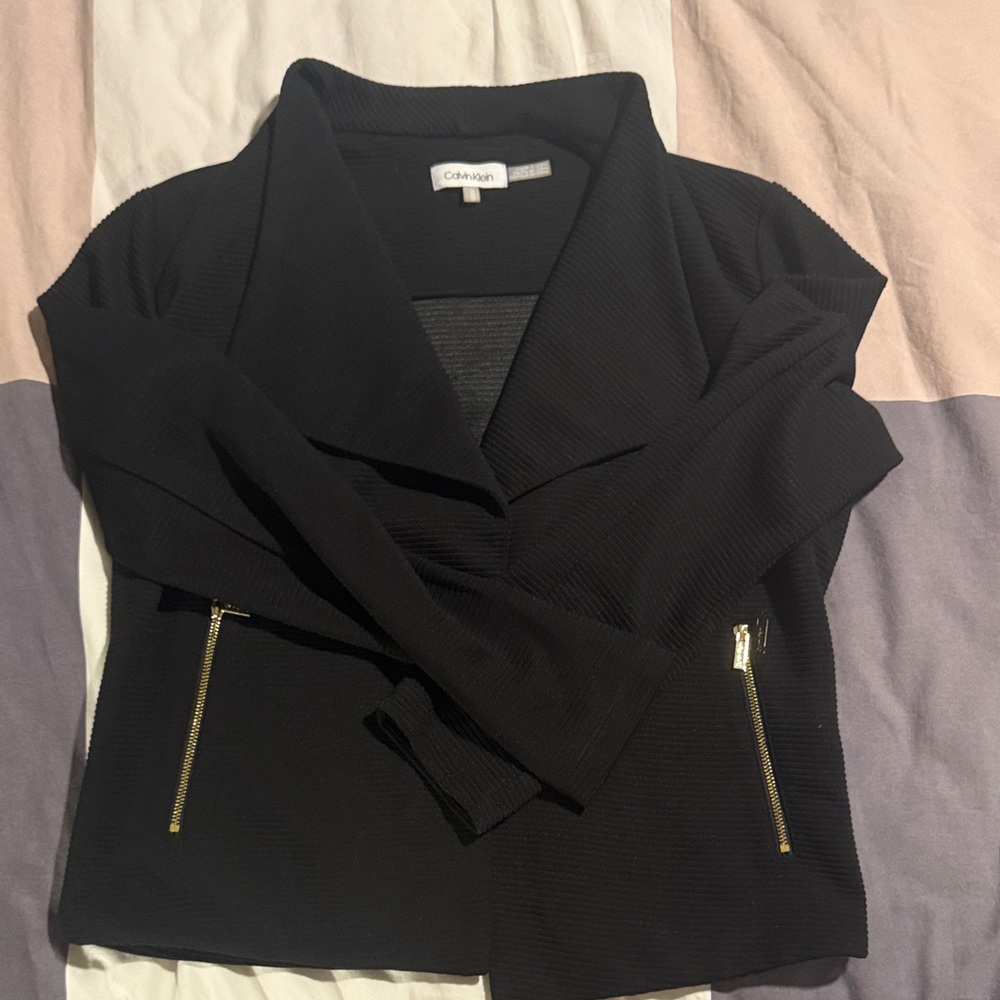 Calvin Klein Black Jacket with Gold Zipper Details